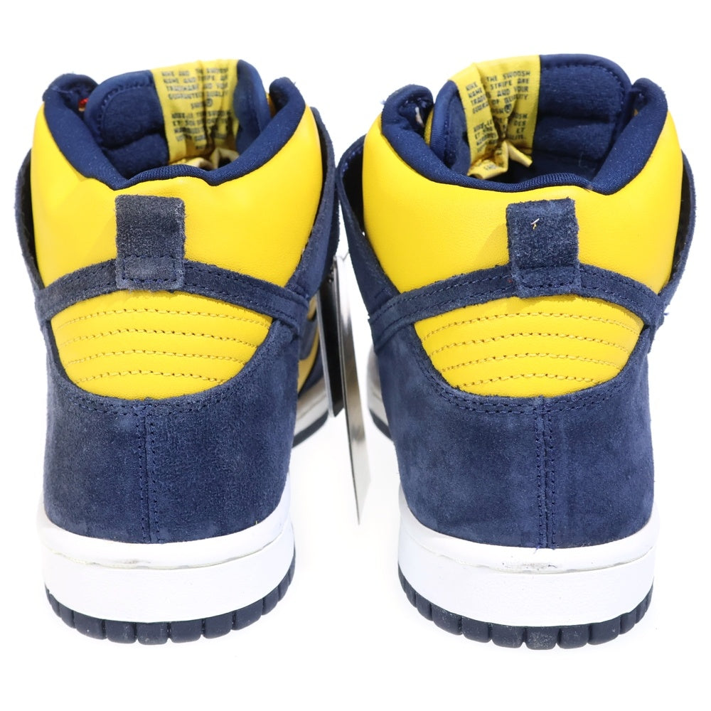 NIKE(ナイキ) 【観賞用2005年製】20周年 DUNK HIGH MICHIGAN 305050-741 ダンク ミシガン ハイカットスニーカー イエロー/ネイビー US8.5/26.5cm