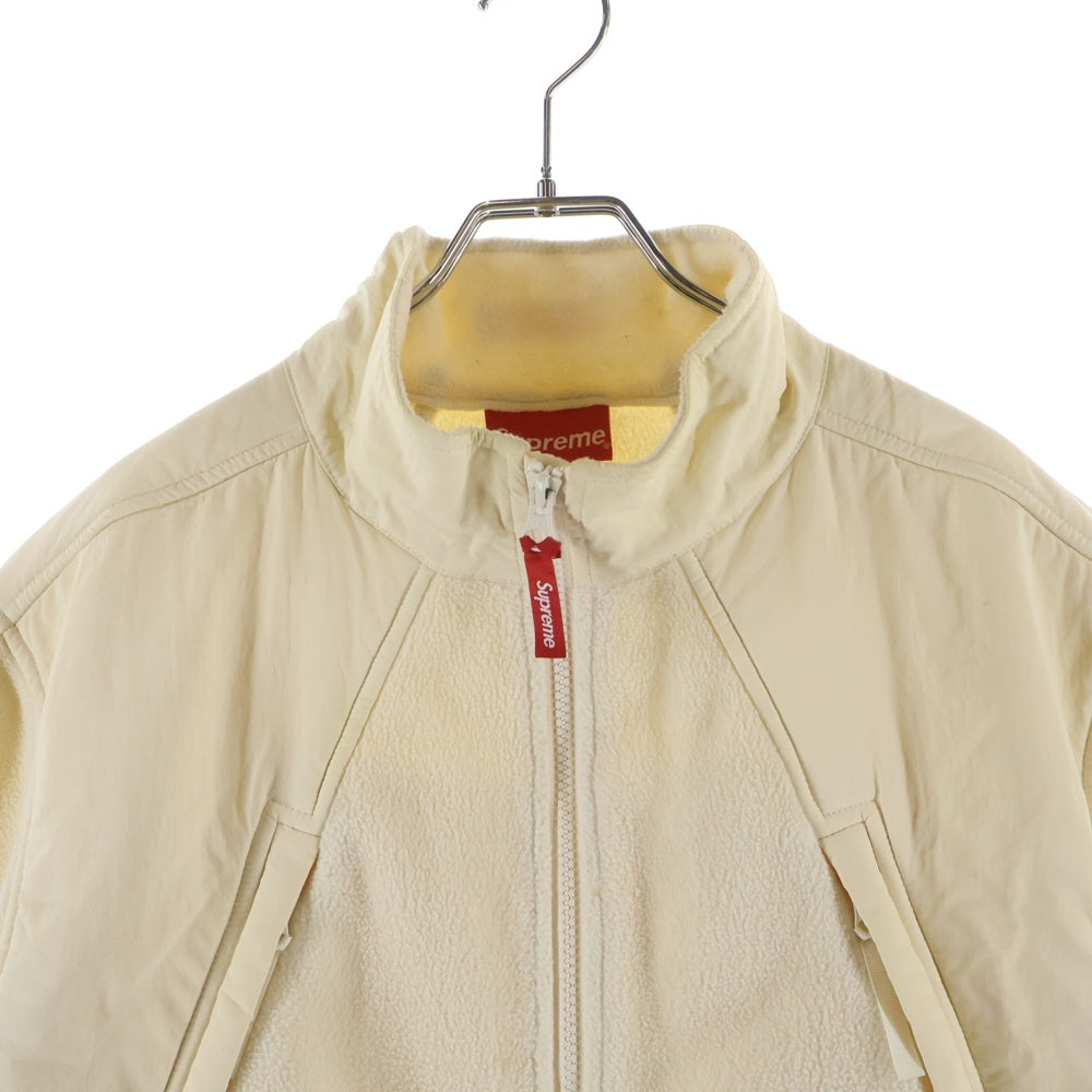 SUPREME(シュプリーム) 22AW Polartec Zip Up Jacket ポーラテックジップアップジャケット フリース 切替アイボリー