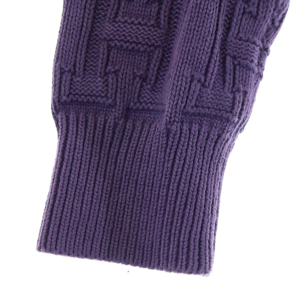 HUF(ハフ) Interlaced Jacquard Overdyed Crew ニット クルーネック コットン パープル
