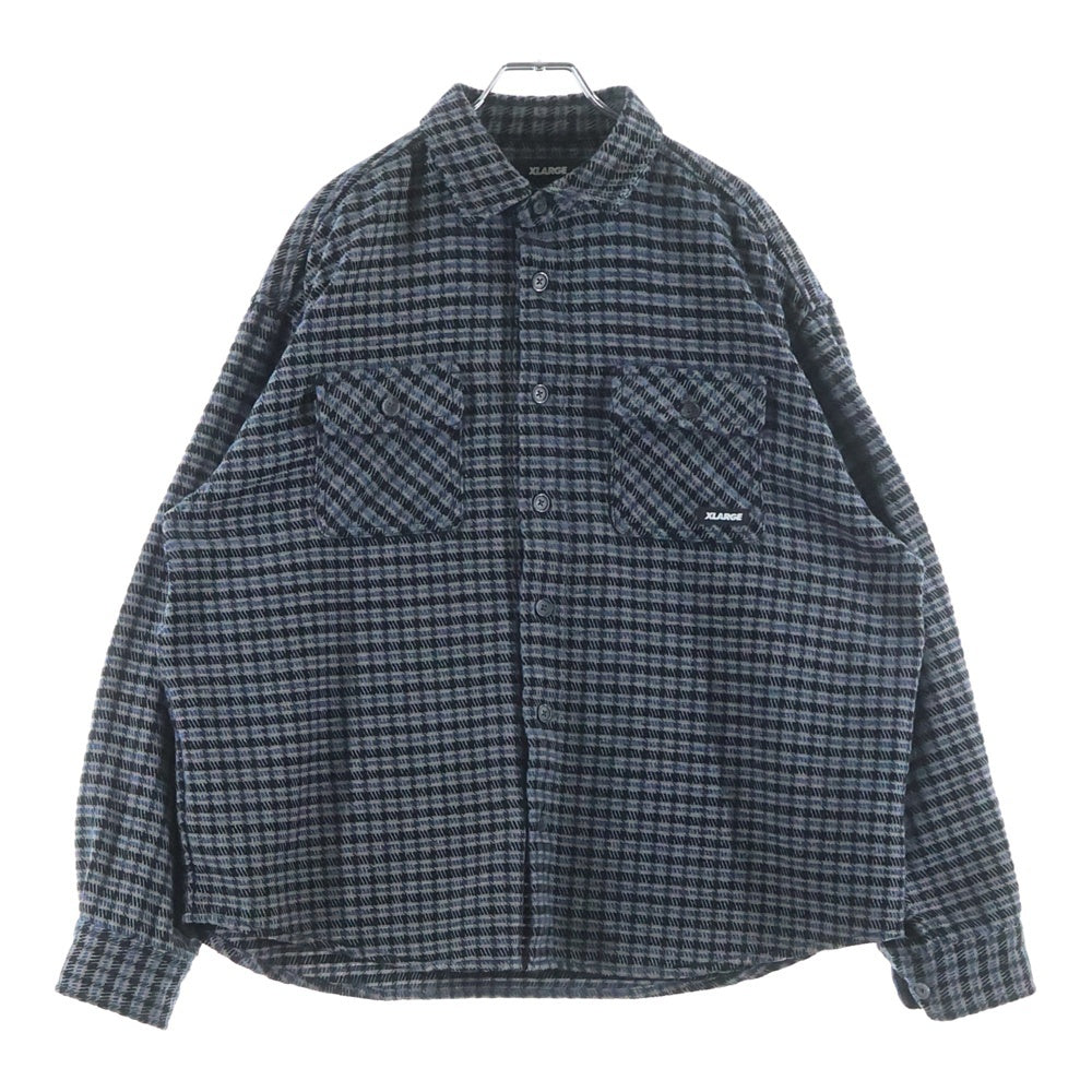 X-LARGE(エクストララージ) プレイド ロングスリーブシャツ チェック 長袖シャツ ポリエステル 101244014002 総柄