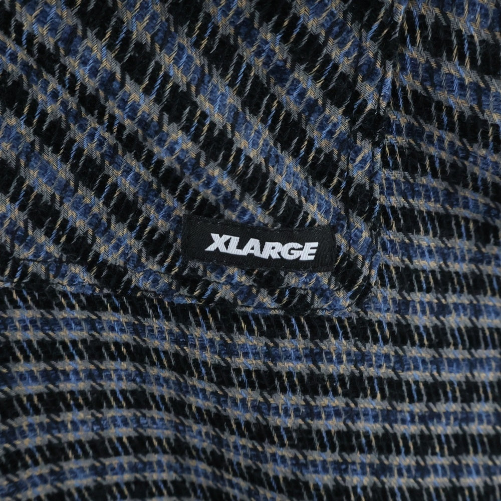 X-LARGE(エクストララージ) プレイド ロングスリーブシャツ チェック 長袖シャツ ポリエステル 101244014002 総柄