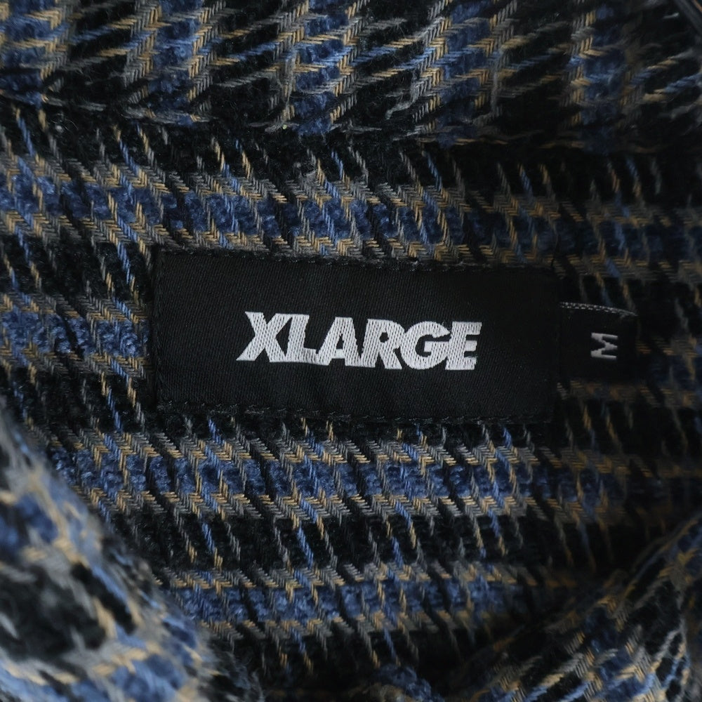 X-LARGE(エクストララージ) プレイド ロングスリーブシャツ チェック 長袖シャツ ポリエステル 101244014002 総柄
