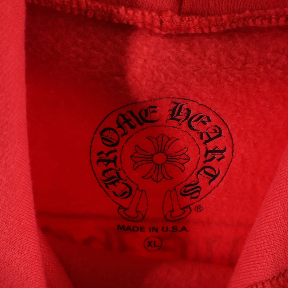 CHROME HEARTS(クロムハーツ) SWTSHRT PLVR バックスクロールラベルプリント スウェットプルオーバーパーカー レッド