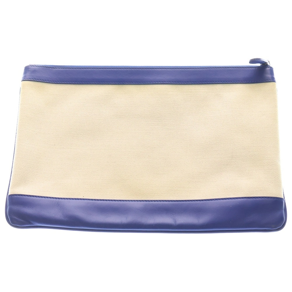 BALENCIAGA(バレンシアガ) NAVY CLIP M 420407 キャンバス生地 クラッチバッグ ホワイト/ネイビー