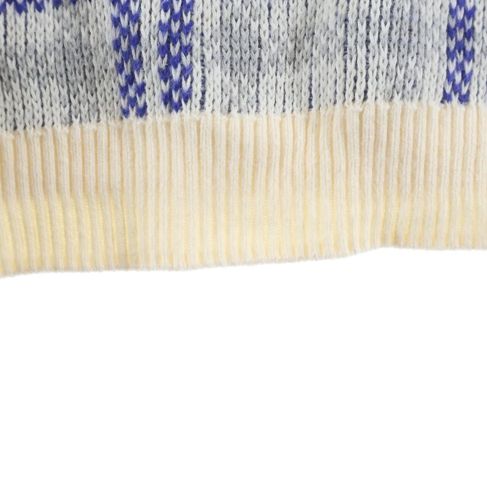 SUPREME(シュプリーム) 24SS Plaid Knit S/S Polo プレイドショートスリーブ半袖ニットポロシャツ ホワイト/ブルー