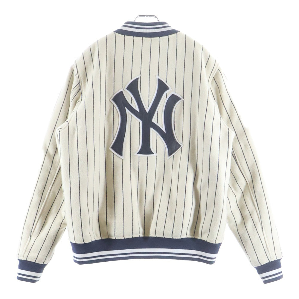 KITH(キス) ×MLB for New York Yankees Wool Bomber Jacket MLB ニューヨークヤンキース ウールボンバージャケット スタジアムジャケット クリーム