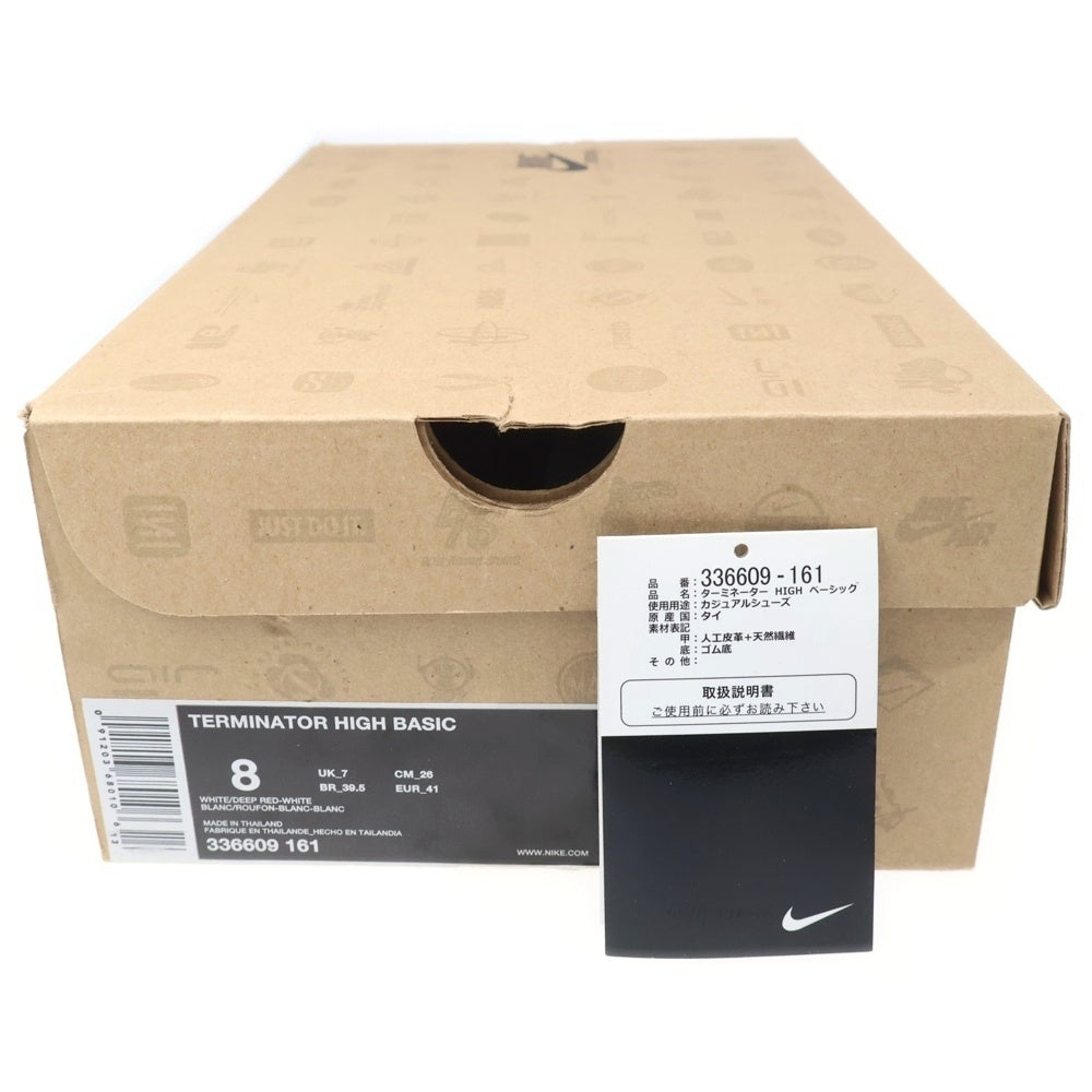 NIKE(ナイキ) TERMINATOR HIGH BASIC 336609-161 ターミネーター ベーシック ハイカットスニーカー US8/26.0cm レッド/ホワイト