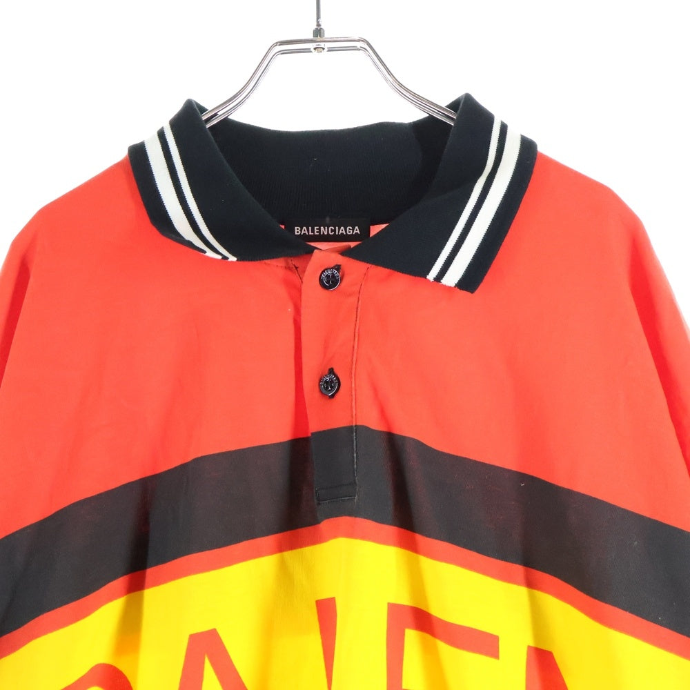 BALENCIAGA(バレンシアガ) 18AW ビックロゴオーバーサイズ長袖ポロシャツ 508172 TYK80 マルチ