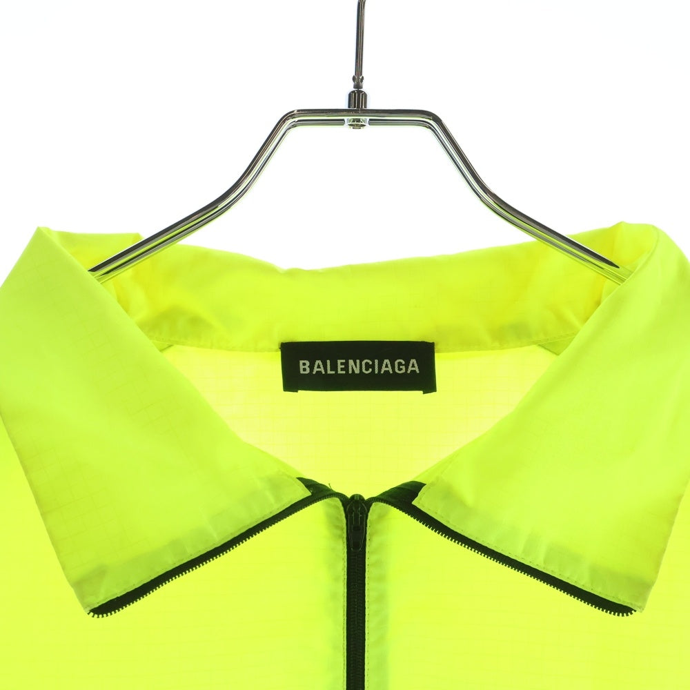 BALENCIAGA(バレンシアガ) 18AW Poplin Shirt 508903 TXD12 ロゴプリントポプリンナイロントラックジャケット イエロー/ブラック