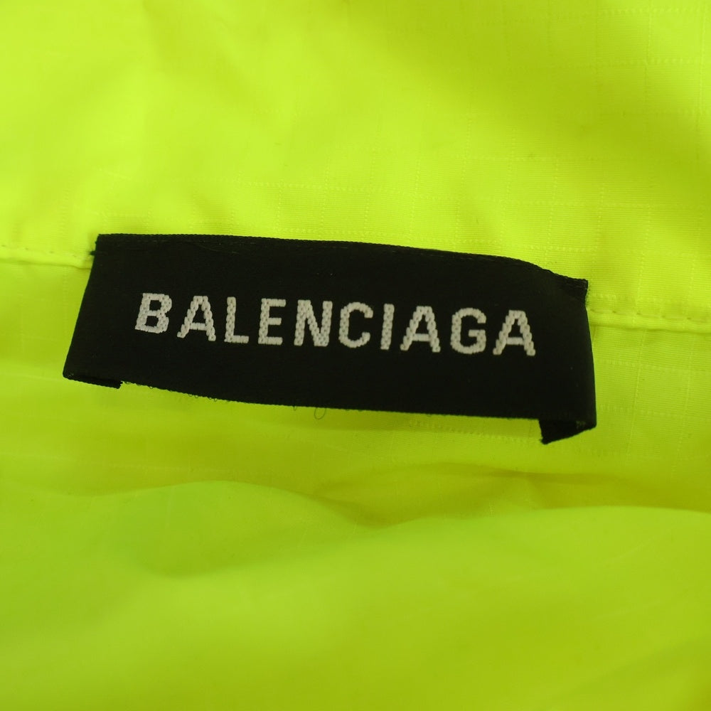 BALENCIAGA(バレンシアガ) 18AW Poplin Shirt 508903 TXD12 ロゴプリントポプリンナイロントラックジャケット イエロー/ブラック