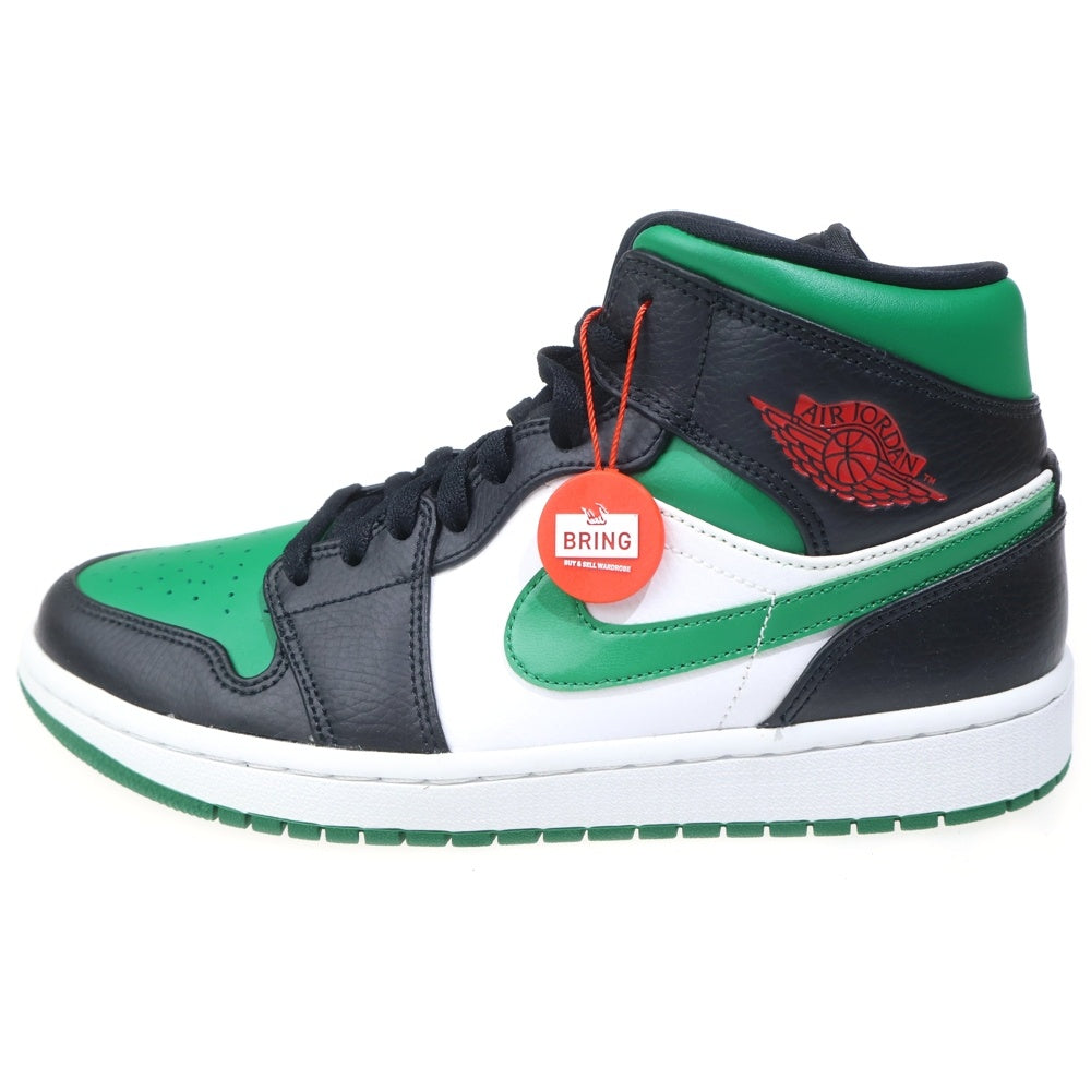 NIKE(ナイキ) AIR JORDAN 1 MID PINE GREEN エアジョーダン 1 554724-067 ミッド パイングリーン ミッドカットスニーカー US8.5/26.5cm ホワイト/ブラック/グリーン