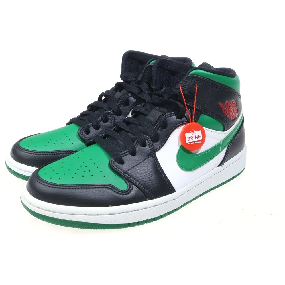 NIKE(ナイキ) AIR JORDAN 1 MID PINE GREEN エアジョーダン 1 554724-067 ミッド パイングリーン ミッドカットスニーカー US8.5/26.5cm ホワイト/ブラック/グリーン