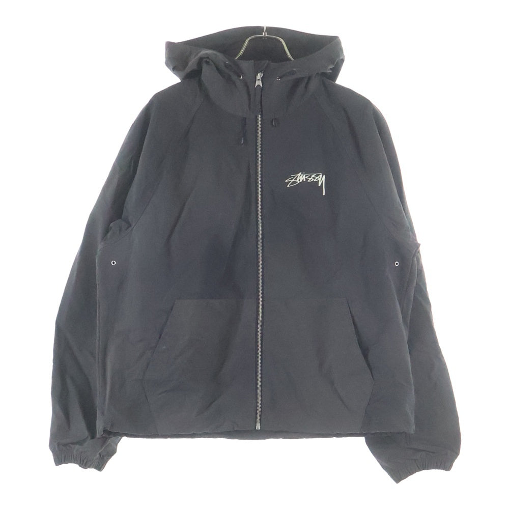 STUSSY(ステューシー) Beach Shell Wave Dye 115745 ナイロン ジップアップ ジャケット ブラック
