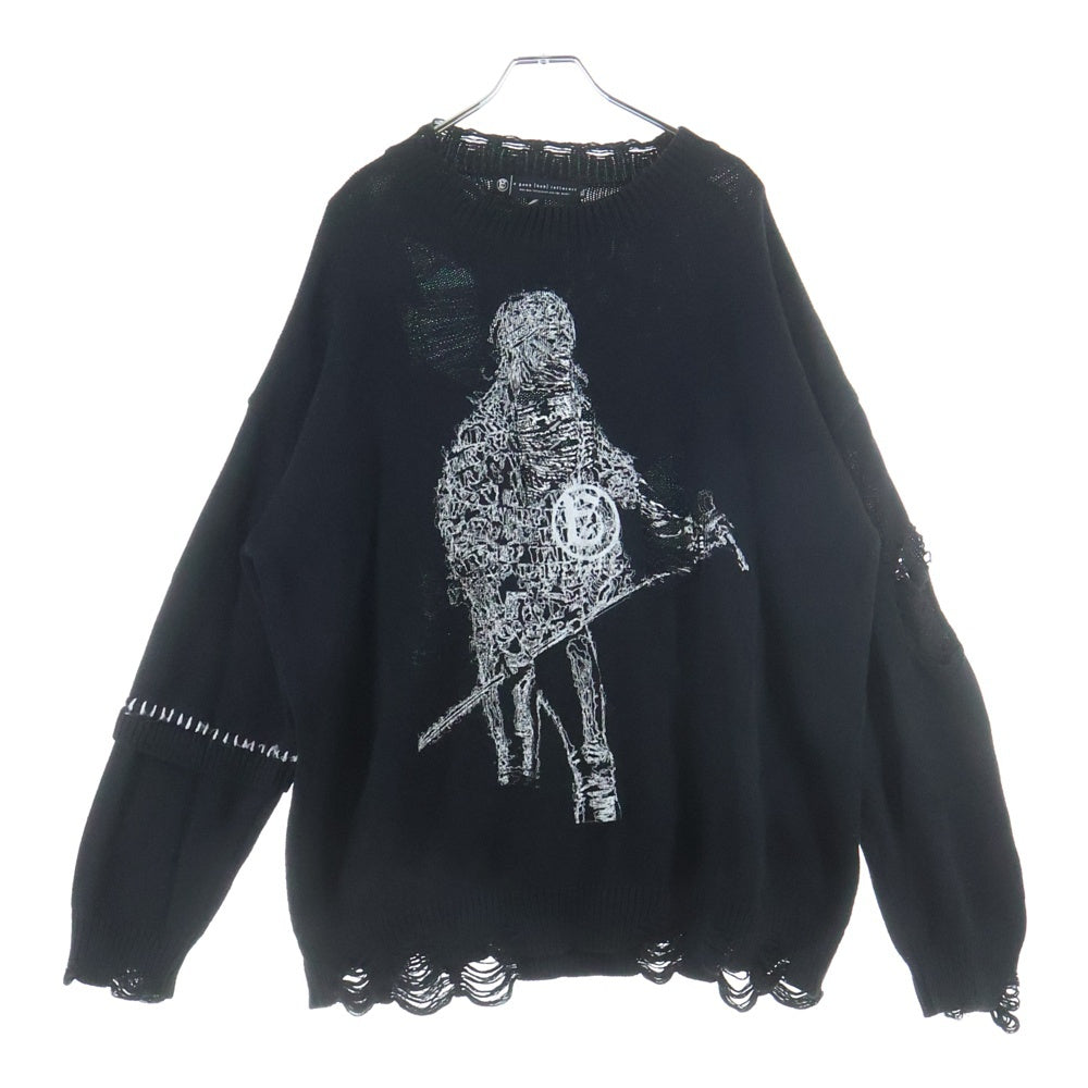 A GOOD BAD INFLUENCE(アグッドバッドインフレンス) DAMEGED KNIT SWEATER ダメージニット セーター ブラック