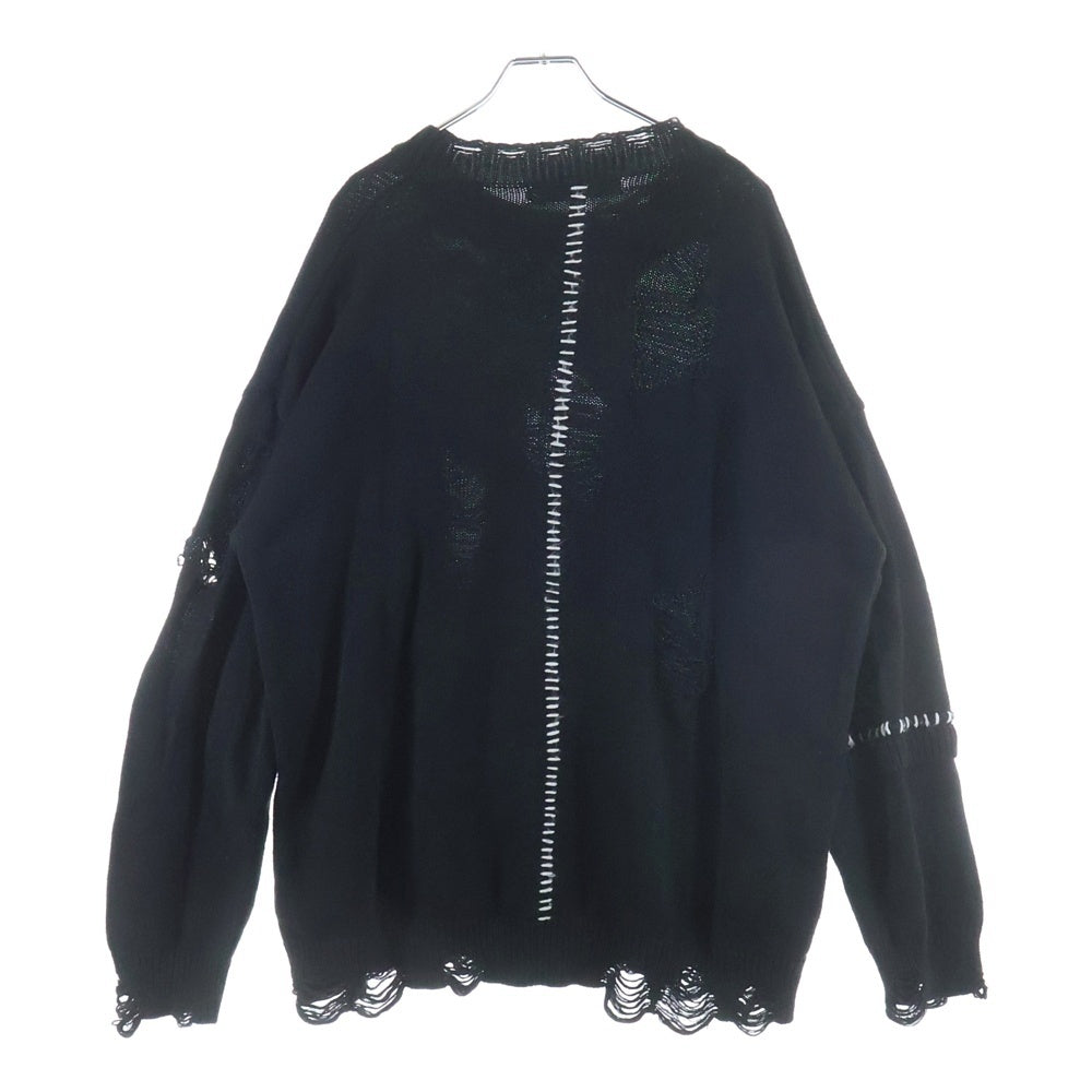 A GOOD BAD INFLUENCE(アグッドバッドインフレンス) DAMEGED KNIT SWEATER ダメージニット セーター ブラック