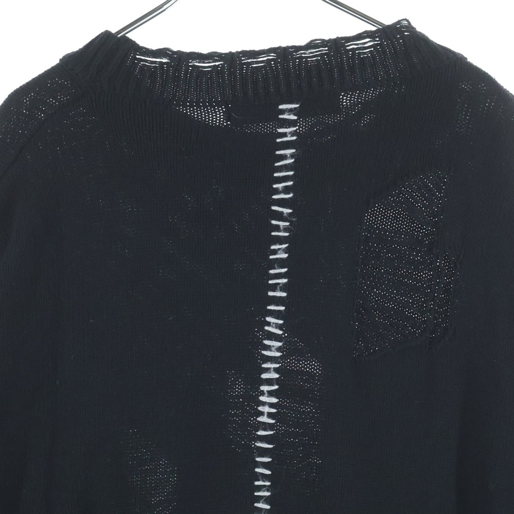A GOOD BAD INFLUENCE(アグッドバッドインフレンス) DAMEGED KNIT SWEATER ダメージニット セーター ブラック