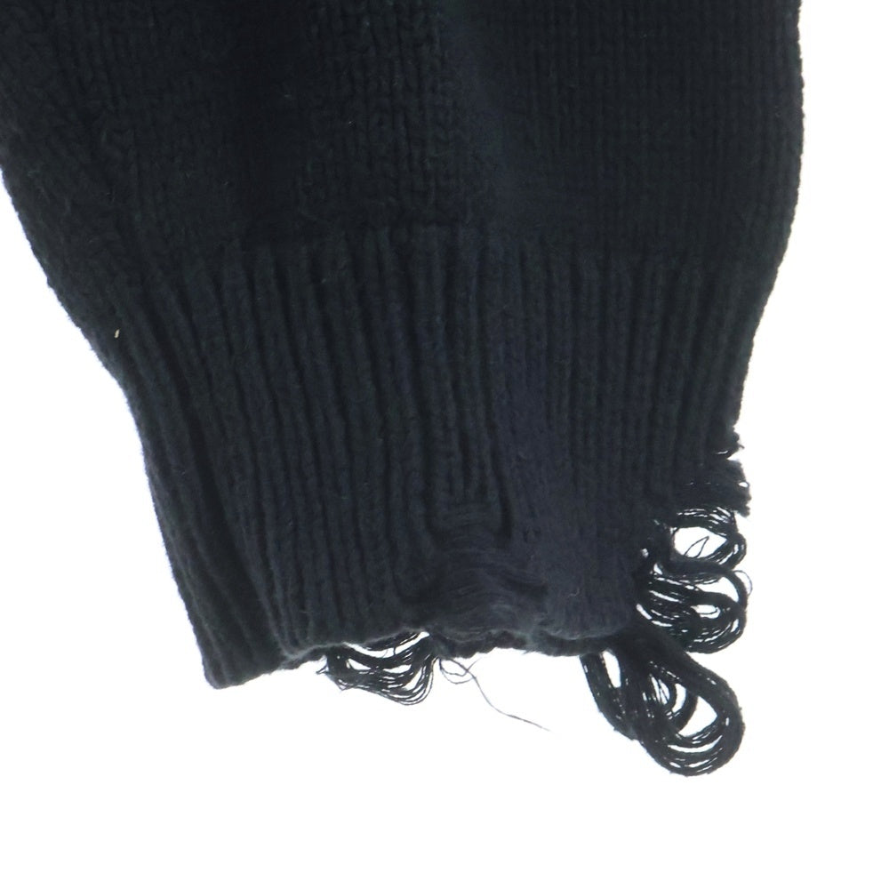 A GOOD BAD INFLUENCE(アグッドバッドインフレンス) DAMEGED KNIT SWEATER ダメージニット セーター ブラック