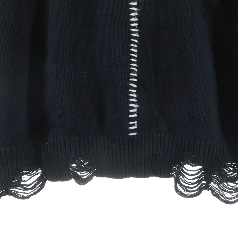 A GOOD BAD INFLUENCE(アグッドバッドインフレンス) DAMEGED KNIT SWEATER ダメージニット セーター ブラック
