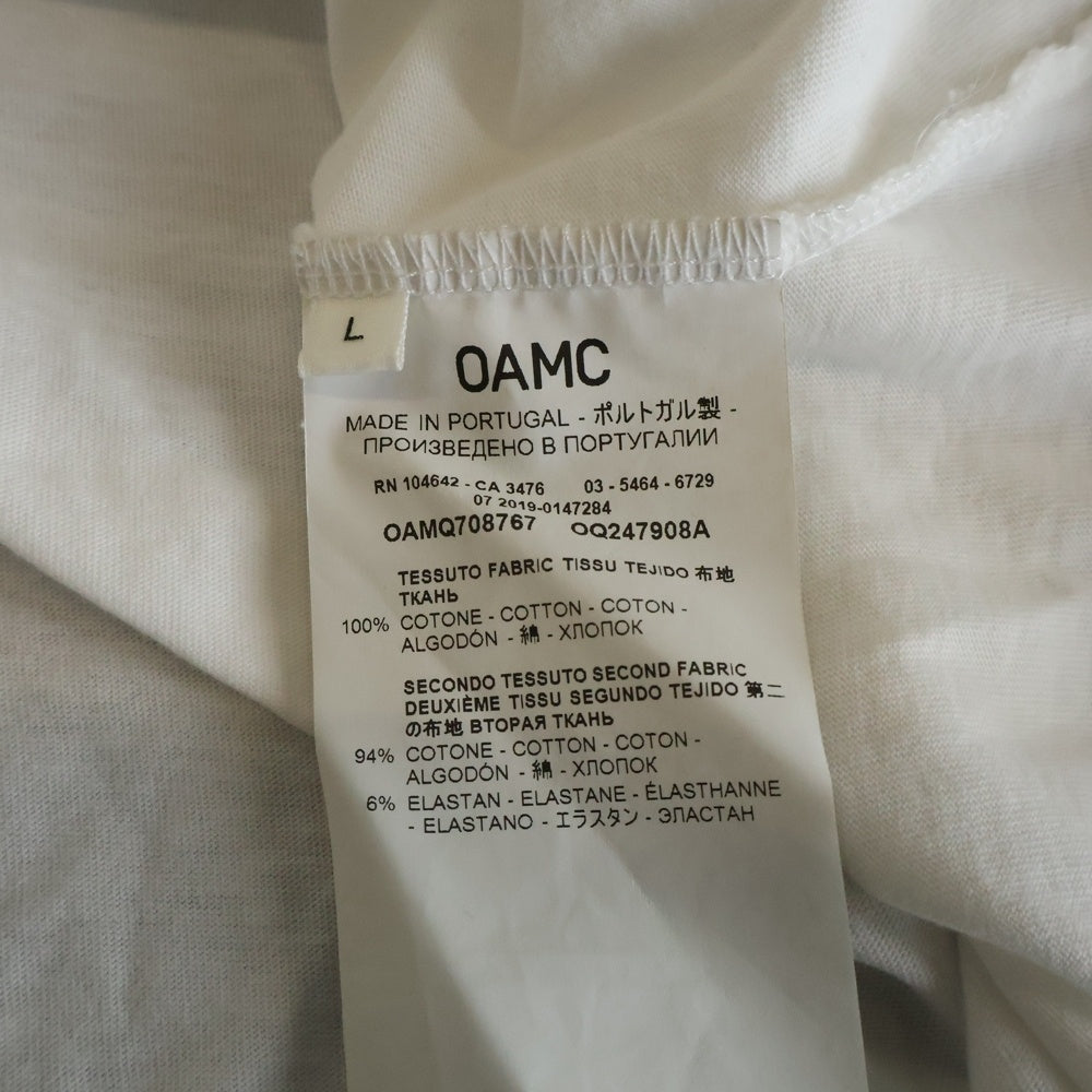 OAMC(オーエーエムシー) フロントロゴプリント 半袖Tシャツ コットン ホワイト