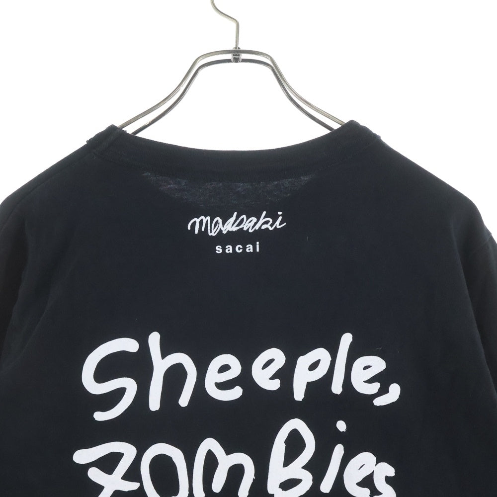Sacai(サカイ) バックプリント 長袖シャツ コットン 22-0407S ブラック