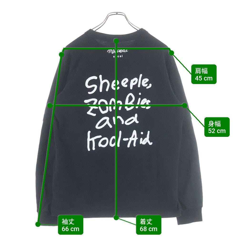 Sacai(サカイ) バックプリント 長袖シャツ コットン 22-0407S ブラック
