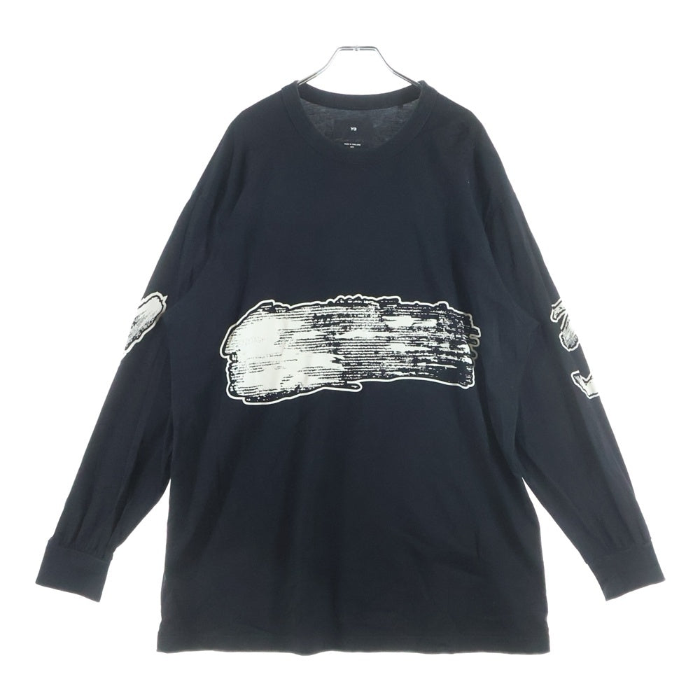 Y-3(ワイスリー) ×Yohji Yamamoto GRAPHIC LOGO LONG SLEEVE グラフィックロゴカットソー 長袖シャツ H44811 ブラック