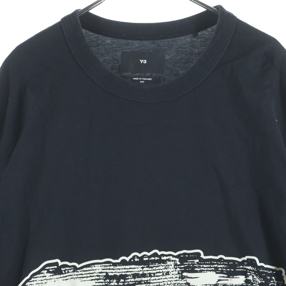 Y-3(ワイスリー) ×Yohji Yamamoto GRAPHIC LOGO LONG SLEEVE グラフィックロゴカットソー 長袖シャツ H44811 ブラック