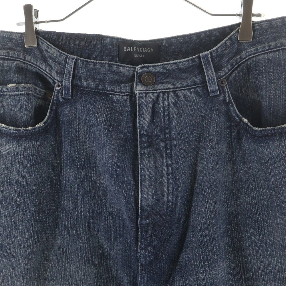 BALENCIAGA(バレンシアガ) 23AW DOUBLE FRONT WIDE LEG JEANS ダブルフロント ワイドレッグジーンズ デニムパンツ 767979 TNW65 インディゴ