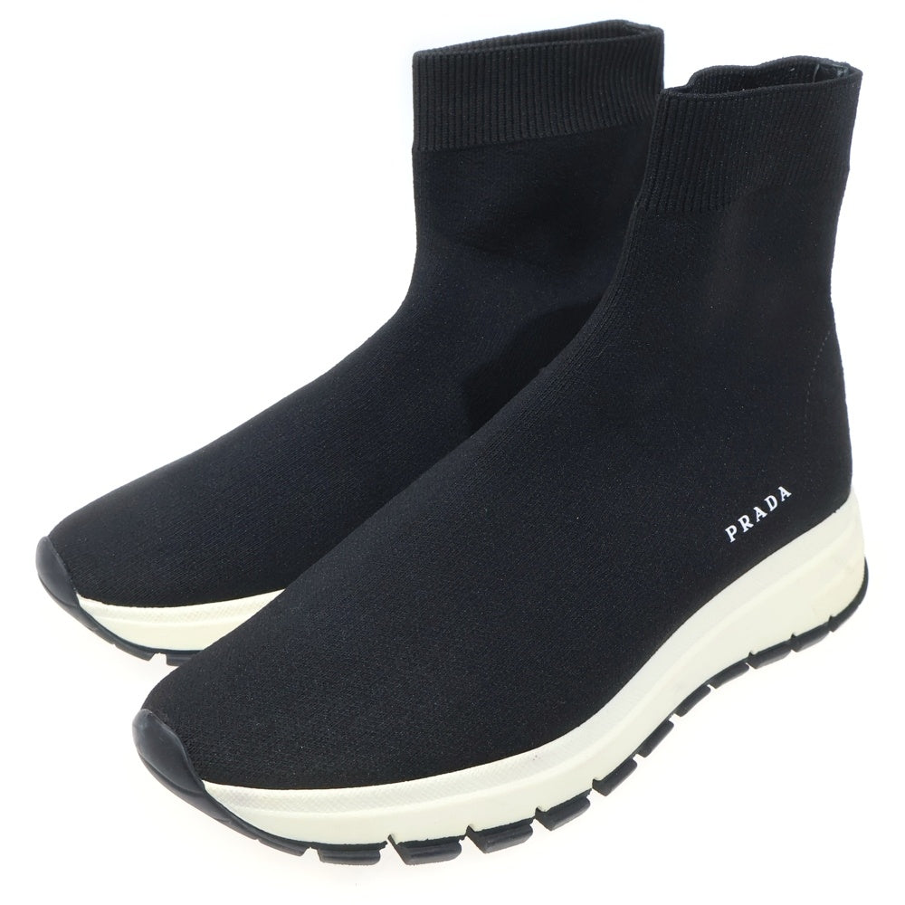 PRADA(プラダ) ロゴハイカットソックススニーカー 1T715L ブラック 36 レディース