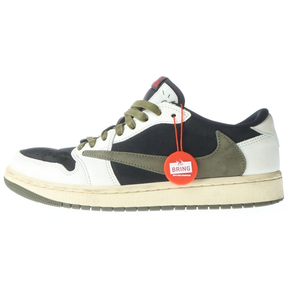 NIKE(ナイキ) ×TRAVIS SCOTT WMNS AIR JORDAN 1 LOW OG Medium Olive DZ4137-106 トラヴィススコット エアジョーダン1 ローカットスニーカー US10.5/27.5cm オリーヴ