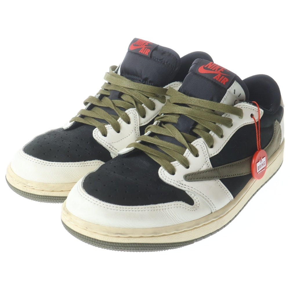 NIKE(ナイキ) ×TRAVIS SCOTT WMNS AIR JORDAN 1 LOW OG Medium Olive DZ4137-106 トラヴィススコット エアジョーダン1 ローカットスニーカー US10.5/27.5cm オリーヴ