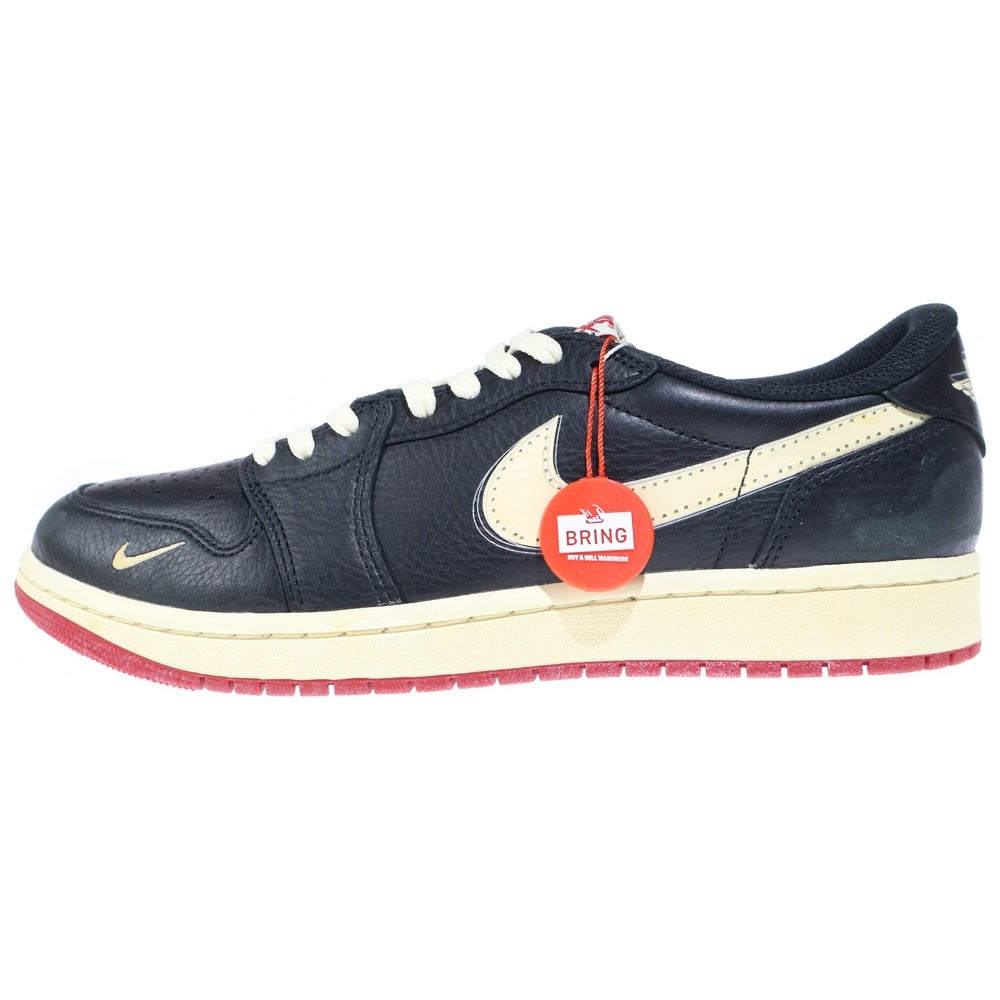 NIKE(ナイキ) ×Nigel Sylvester AIR JORDAN 1 RETRO LOW OG IB8958-001 ナイジェルシルベスター エアジョーダン1 ローカットスニーカー ブラック US10.5/28.5cm