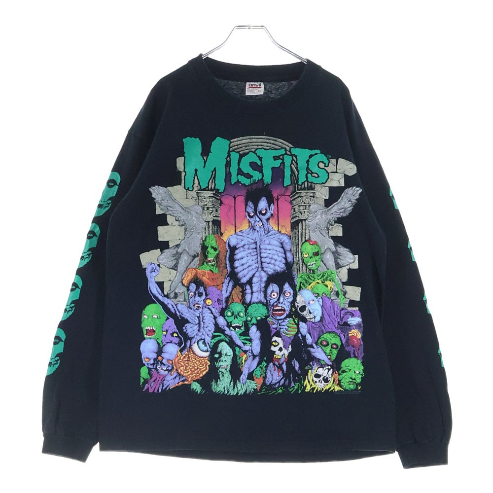 VINTAGE(ヴィンテージ) 90s Misfits Earth A.D. L/S Tee ミスフィッツ アース プリント長袖Tシャツ ブラック