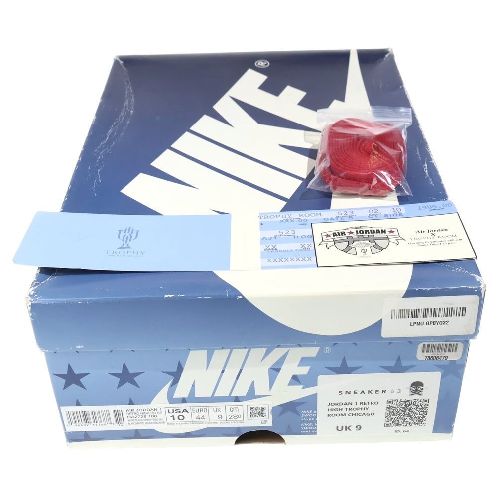 NIKE(ナイキ) ×TROPHY ROOM AIR JORDAN 1 RETRO HIGH OG SP DA2728-100 トロフィールーム エアジョーダン 1 シカゴ ハイカットスニーカー US10/28.0cm レッド/ホワイト