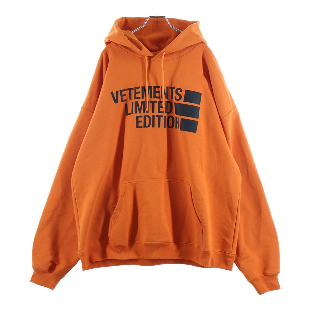 VETEMENTS(ヴェトモン) 22SS Limited Edition contrast print hoodie リミテッド エディション スウェットプルオーバーパーカー コットン UE52TR410X オレンジ/ブラック
