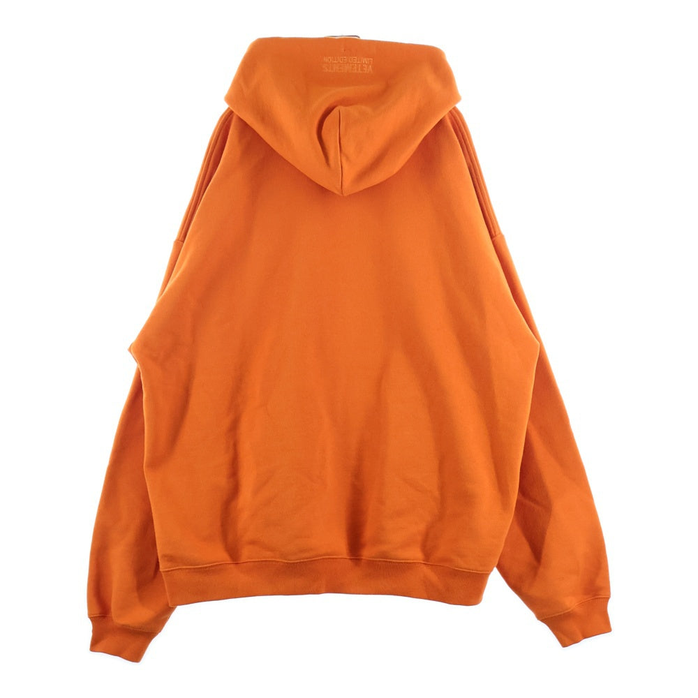 VETEMENTS(ヴェトモン) 22SS Limited Edition contrast print hoodie リミテッド エディション スウェットプルオーバーパーカー コットン UE52TR410X オレンジ/ブラック