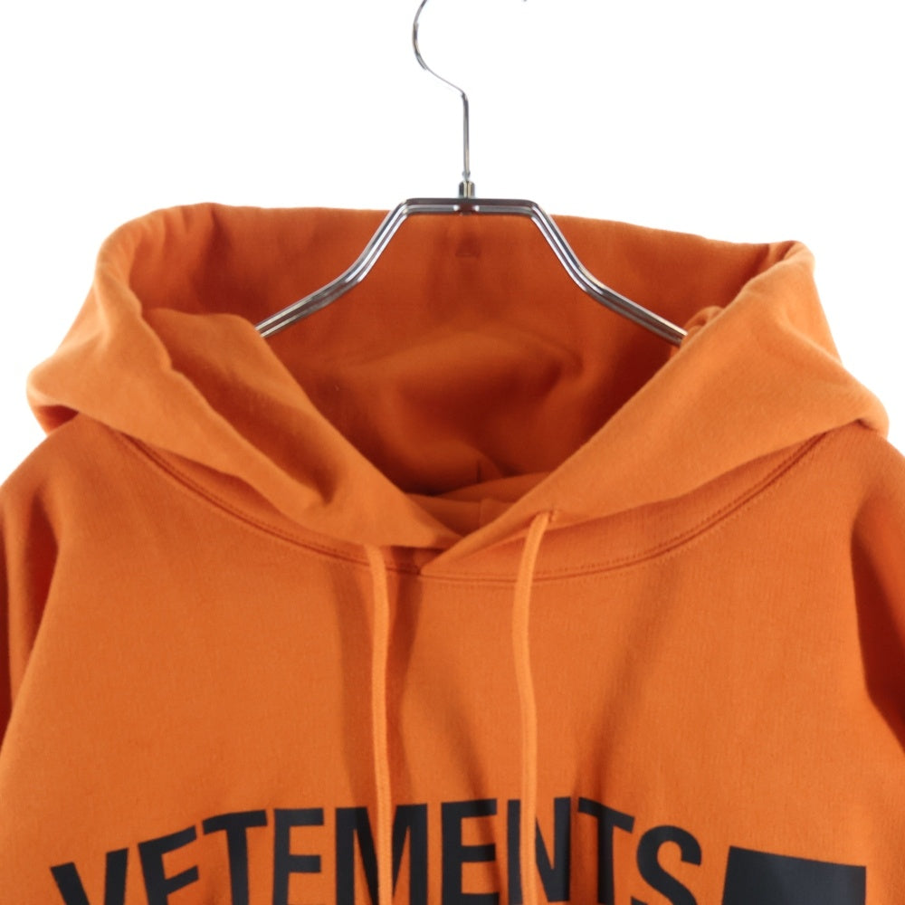 VETEMENTS(ヴェトモン) 22SS Limited Edition contrast print hoodie リミテッド エディション スウェットプルオーバーパーカー コットン UE52TR410X オレンジ/ブラック