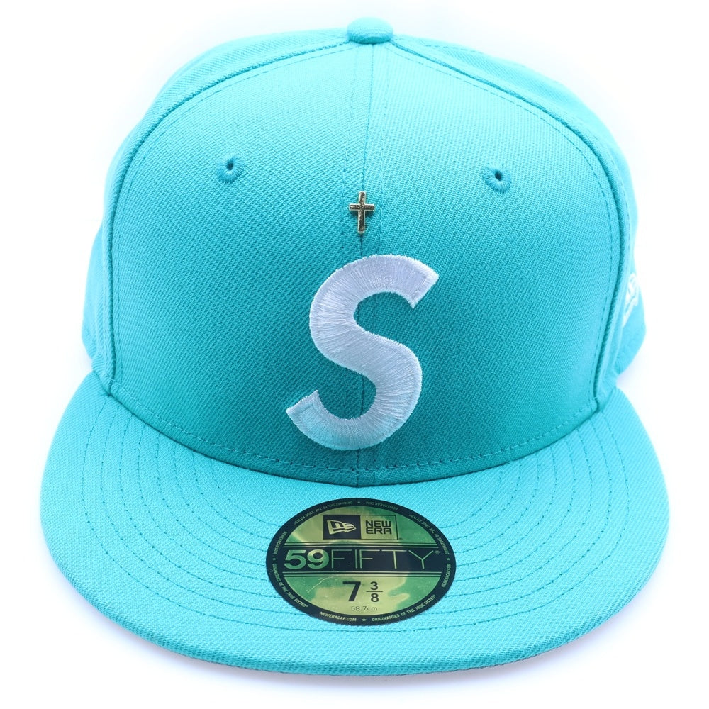 SUPREME(シュプリーム) 24SS ×NEW ERA Gold Cross S Logo Sロゴ 6パネル ベースボールキャップ 帽子 ライトブルー