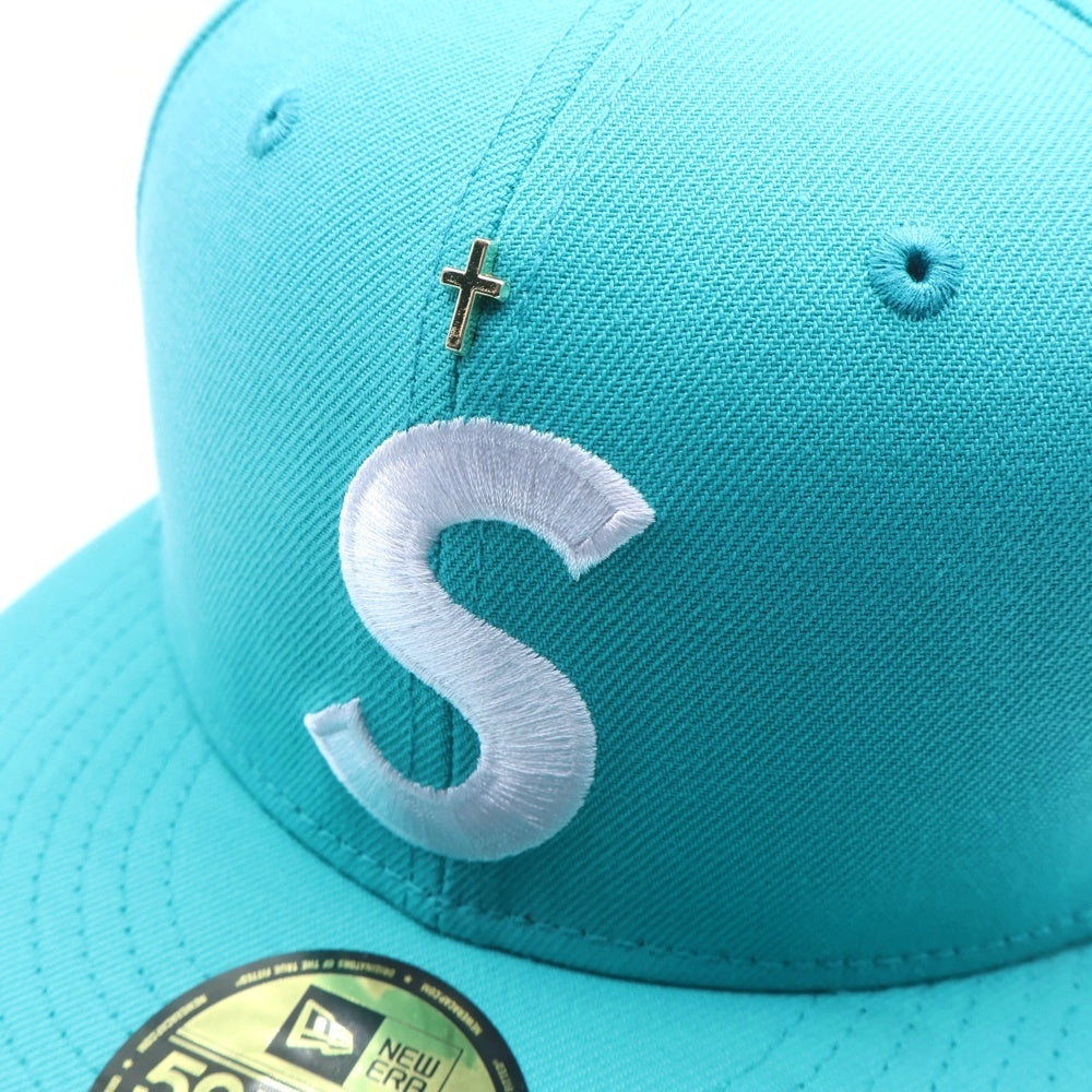 SUPREME(シュプリーム) 24SS ×NEW ERA Gold Cross S Logo Sロゴ 6パネル ベースボールキャップ 帽子 ライトブルー