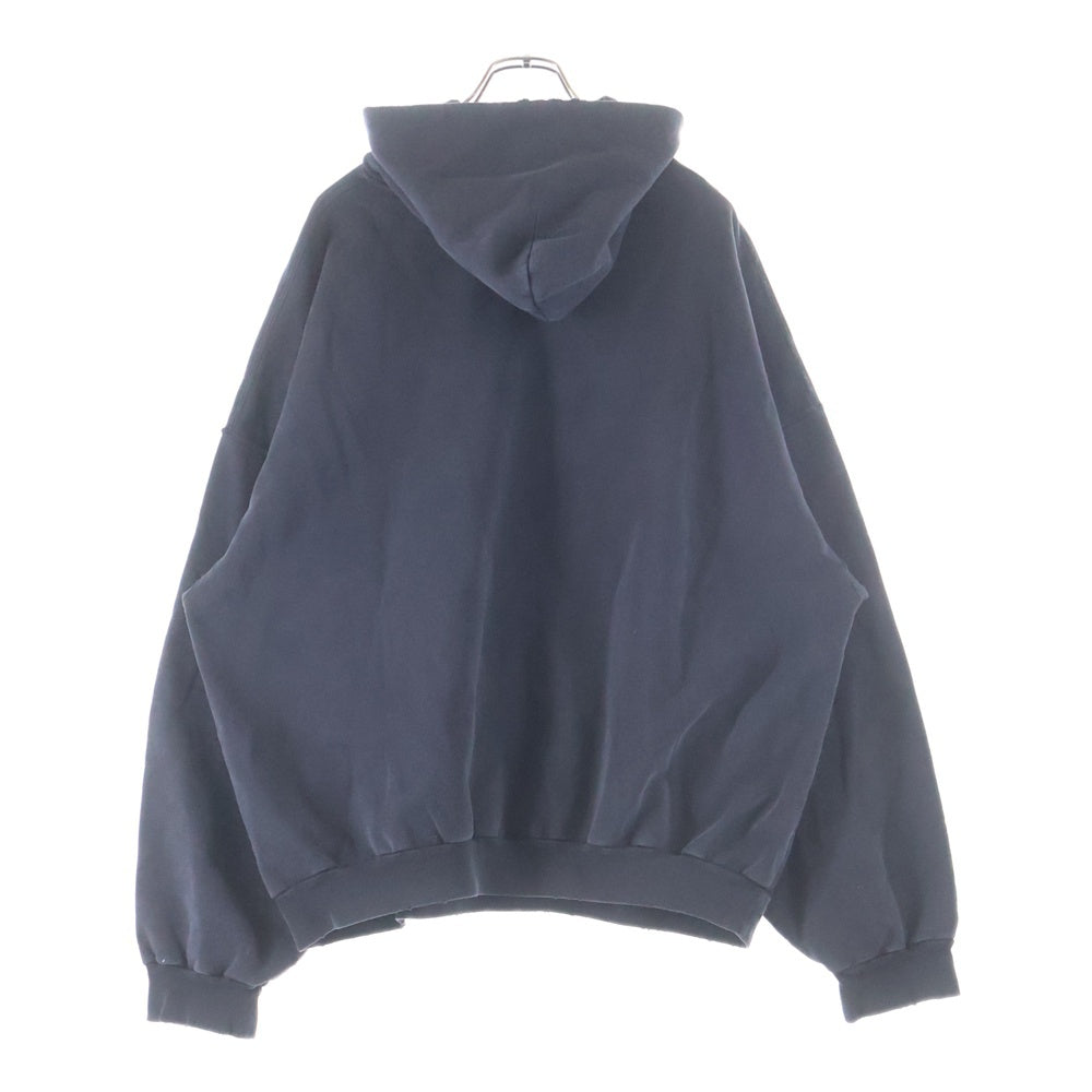 BALENCIAGA(バレンシアガ) 25SSウォッシュドロゴ スウェットプルオーバーパーカー 821861 TSVA1 ブラック