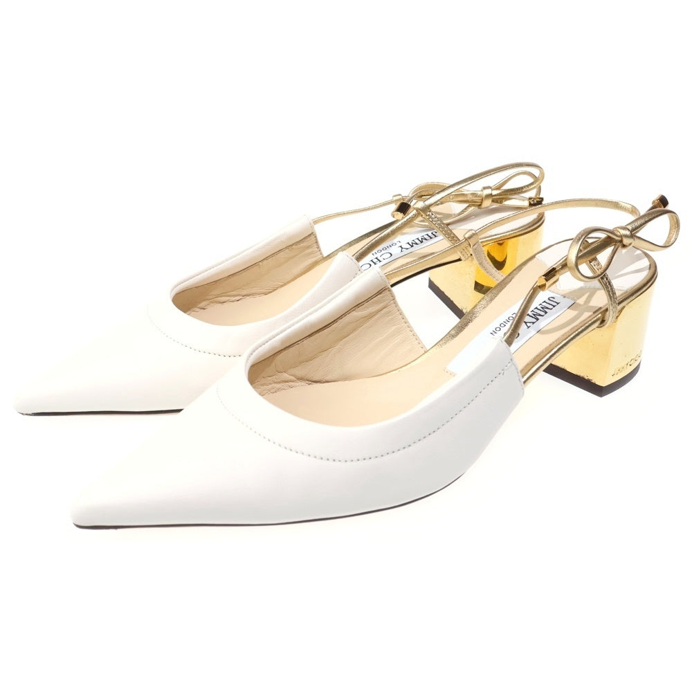 JIMMY CHOO(ジミーチュウ) LEWIS ポインテッド トゥヒールサンダル クリーム レディース