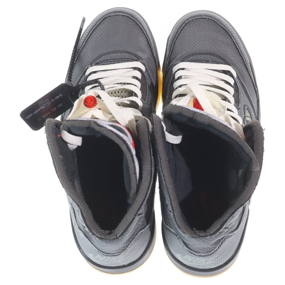 NIKE(ナイキ) ×OFF-WHITE AIR JORDAN 5 RETRO SP CT8480-001 オフホワイト エアジョーダン5レトロ ハイカットスニーカー US9/27.0cm ブラック