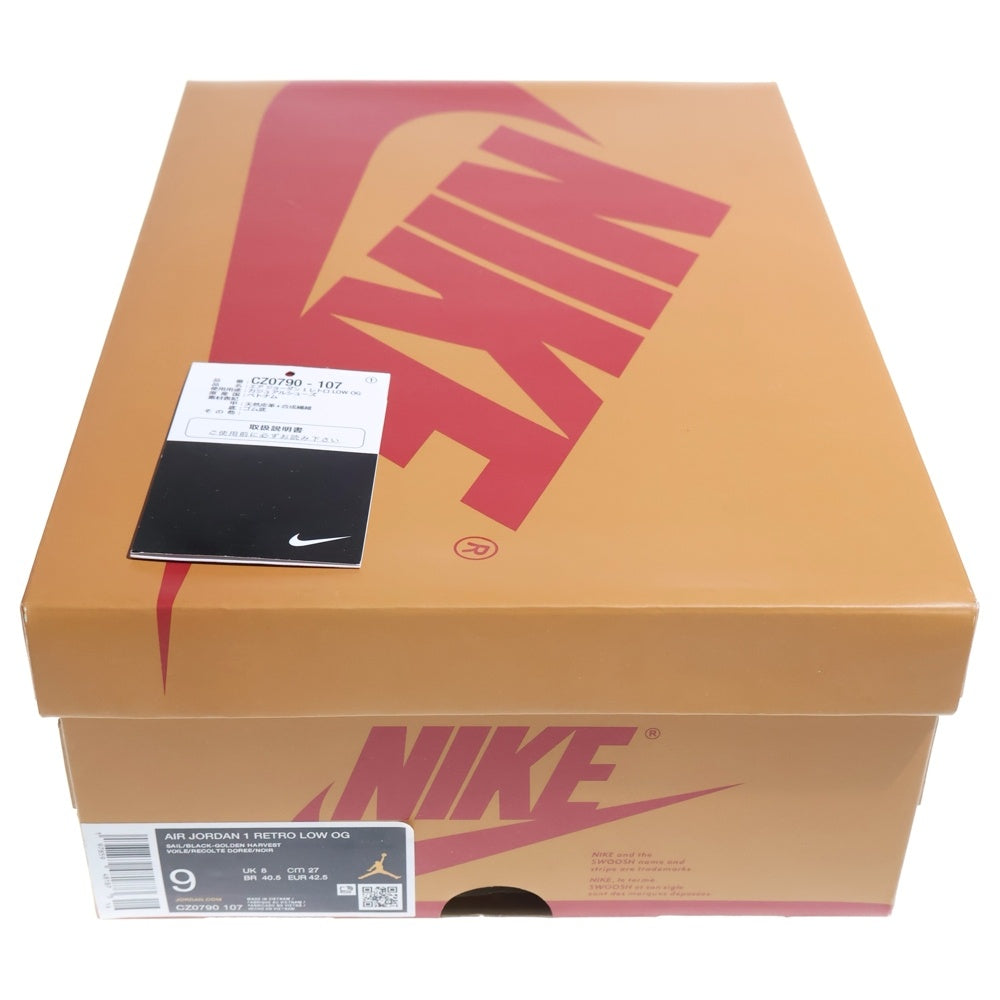NIKE(ナイキ) AIR JORDAN 1 LOW OG ROOKIE OF THE YEAR SAIL AND GOLDEN HARVEST CZ0790-107 エア ジョーダン 1 ローカットスニーカー US9/27.0cm