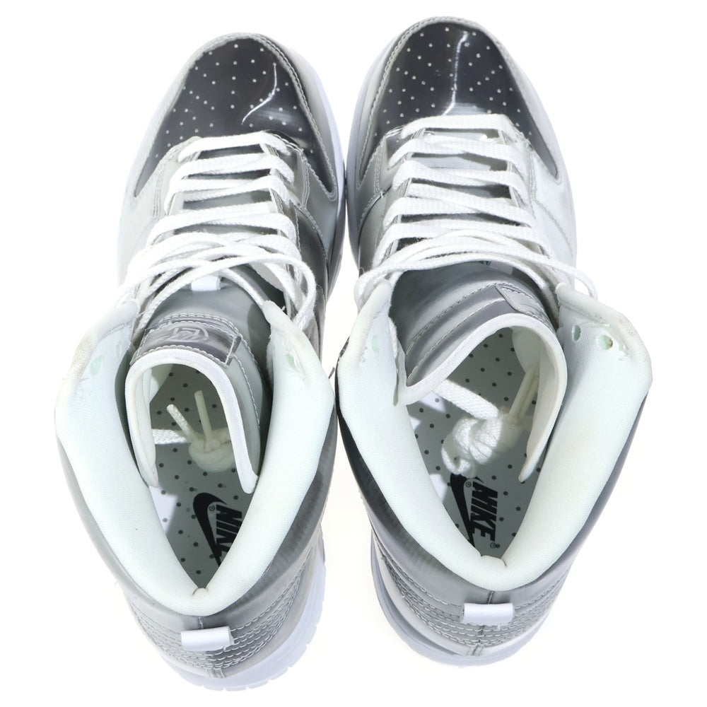 NIKE(ナイキ) ×CLOT DUNK HIGH SILVER FLIX DH4444-900 クロット ダンク シルバーフラックス ハイカットスニーカー US9.5/27.5cm シルバー
