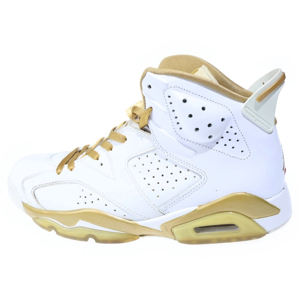 NIKE(ナイキ) 【観賞用2012年製】AIR JORDAN 6 RETRO GMP 384664-135 エアジョーダン1 ゴールドメダルパック ハイカットスニーカー US10/28.0cm ホワイト/ゴールド