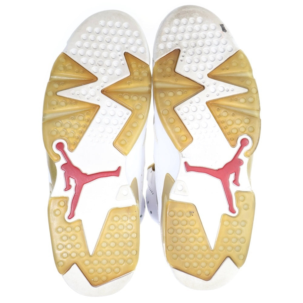 NIKE(ナイキ) 【観賞用2012年製】AIR JORDAN 6 RETRO GMP 384664-135 エアジョーダン1 ゴールドメダルパック ハイカットスニーカー US10/28.0cm ホワイト/ゴールド