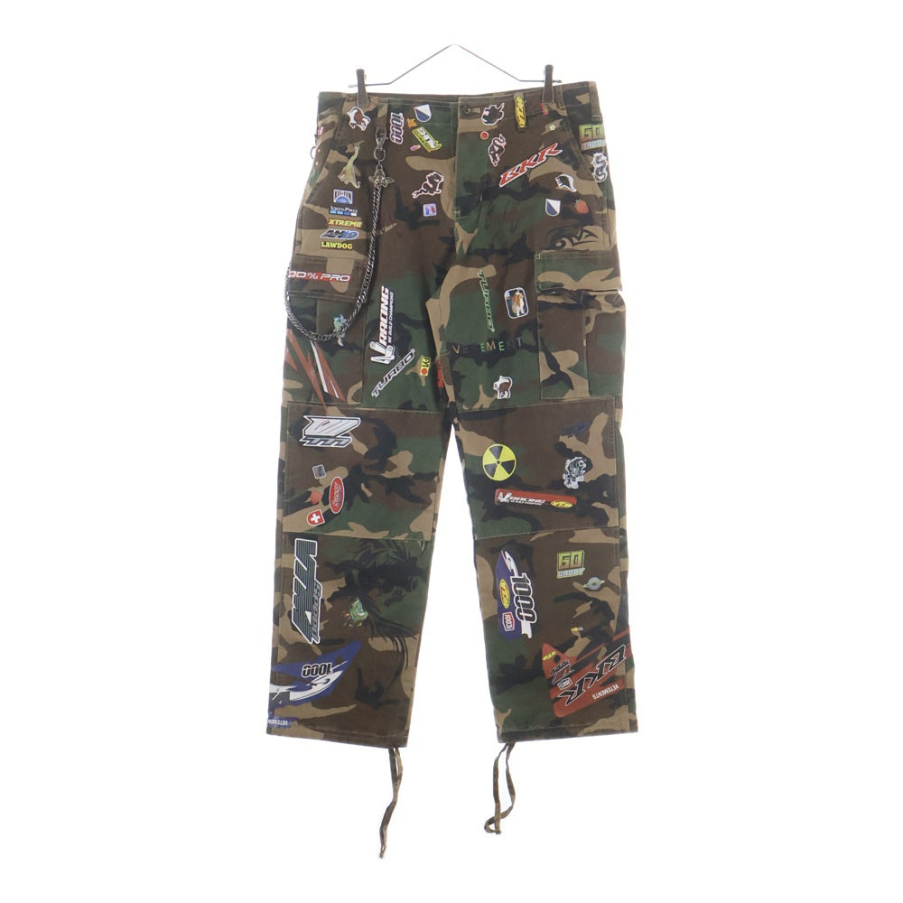 VETEMENTS(ヴェトモン) 18AW Sticker Cargo Pants MAH19PA205 ステッカーカモフラカーゴパンツ グリーンカモ