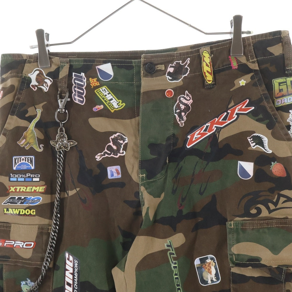 VETEMENTS(ヴェトモン) 18AW Sticker Cargo Pants MAH19PA205 ステッカーカモフラカーゴパンツ グリーンカモ
