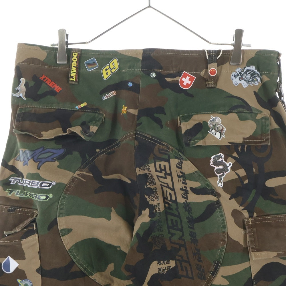 VETEMENTS(ヴェトモン) 18AW Sticker Cargo Pants MAH19PA205 ステッカーカモフラカーゴパンツ グリーンカモ