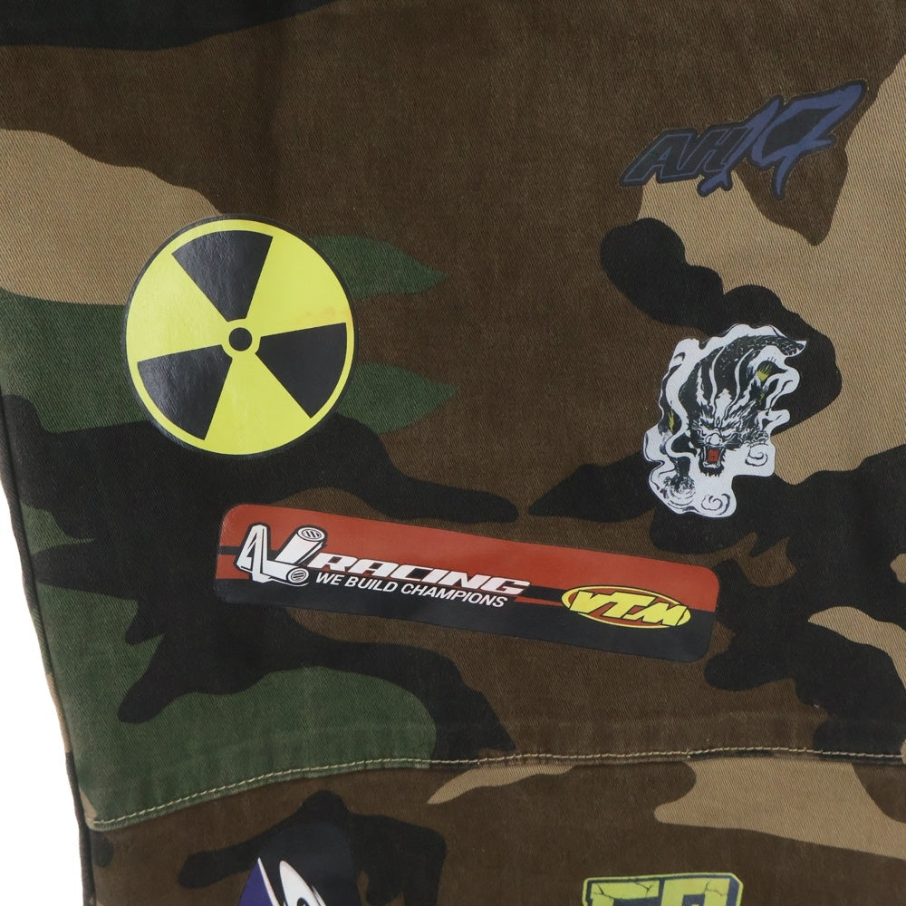 VETEMENTS(ヴェトモン) 18AW Sticker Cargo Pants MAH19PA205 ステッカーカモフラカーゴパンツ グリーンカモ